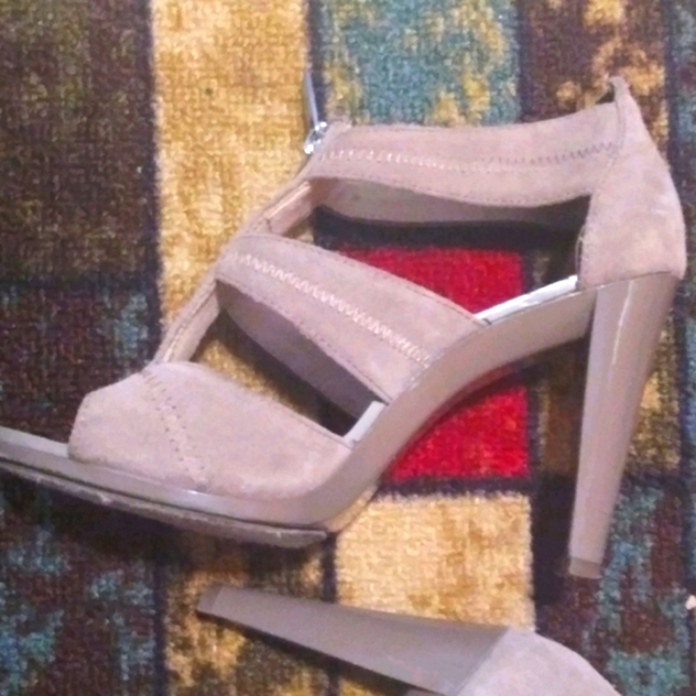 NEW Michael Kors Suede Zip Up Sandal Pumps - Picture 5 of 9